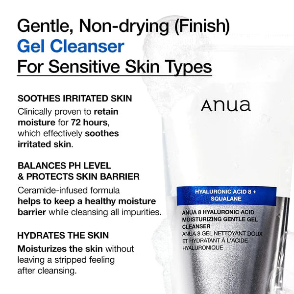 Anua - 8 Hyaluronic Acid Moisturizing Gentle Gel Cleanser