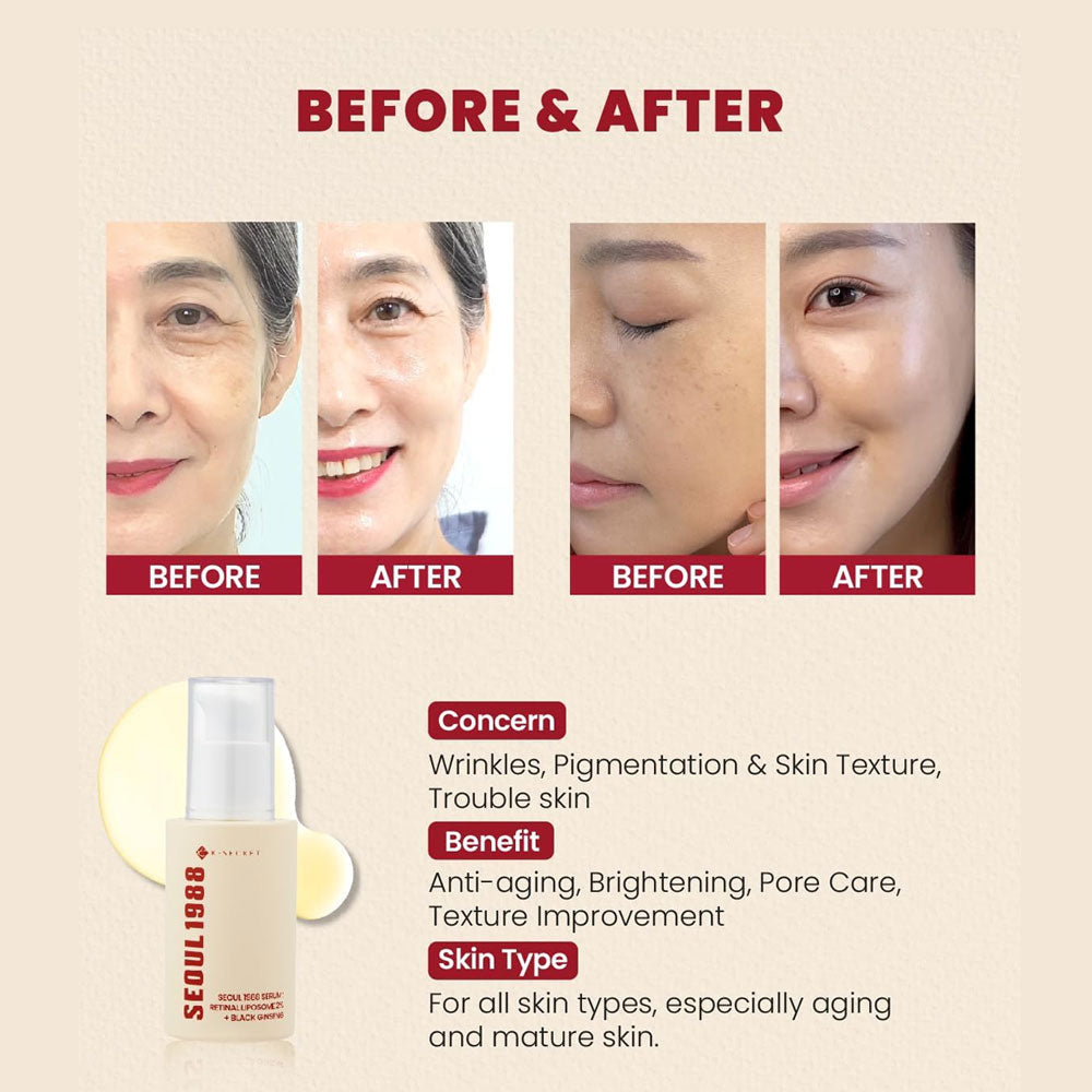 K- Secret SEOUL 1988 SERUM : RETINAL LIPOSOME 2% + BLACK GINSENG
