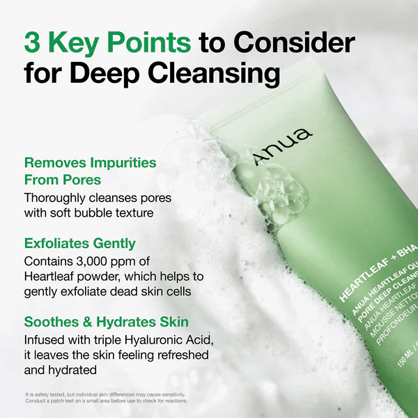 Anua - Heartleaf Quercetinol Pore Deep Cleansing Foam